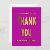 おしゃれな感謝のゴールドタイポグラフィ ポストカード (正面/裏面)