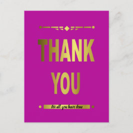 おしゃれな感謝のゴールドタイポグラフィ ポストカード