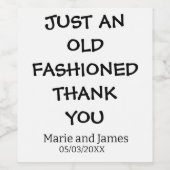 おしゃれな感謝の言葉 名前を添えて ワインラベル (シングルラベル)