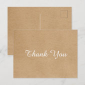 おしゃれな感謝カード　クラフト紙　シンプル ポストカード (正面/裏面)