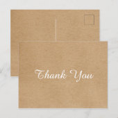 おしゃれな感謝カード　シンプル　クラフト紙 ポストカード (正面/裏面)