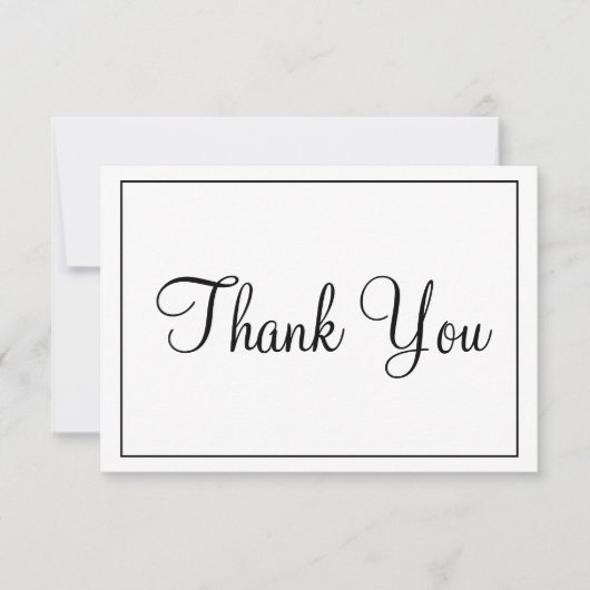 おしゃれな感謝カード 黒と白 サンキューカード (正面)