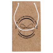 おしゃれな感謝ビジネス kraft 弓ブラウン chic スモールペーパーバッグ (裏面)