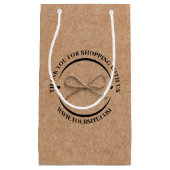 おしゃれな感謝ビジネス kraft 弓ブラウン chic スモールペーパーバッグ (正面)