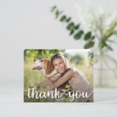 おしゃれな感謝メッセージの写真付き卒業カード ポストカード (スタンド正面)