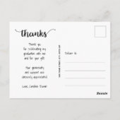 おしゃれな感謝メッセージの写真付き卒業カード ポストカード (裏面)