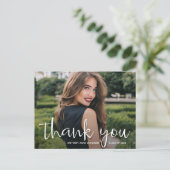 おしゃれな感謝メッセージの写真付き卒業カード ポストカード (スタンド正面)