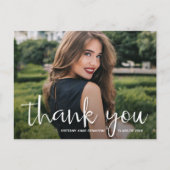 おしゃれな感謝メッセージの写真付き卒業カード ポストカード (正面)