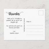 おしゃれな感謝メッセージの写真付き卒業証書カード ポストカード (裏面)