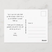 おしゃれな感謝メッセージ 写真付き 卒業おめでとう ポストカード (裏面)