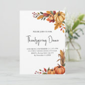 おしゃれな感謝祭のディナー　パンプキン 招待状 (スタンド正面)