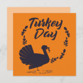 おしゃれな感謝祭の葉のデザイン 招待状 (正面/裏面)