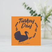 おしゃれな感謝祭の葉のデザイン 招待状 (スタンド正面)