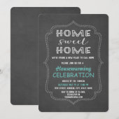 おしゃれな我が家 スイートホーム チョーク新築パーティー 招待状 (正面/裏面)