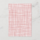 おしゃれな手描きのピザとワインのブライダルシャワーのお礼状 サンキューカード (裏面)