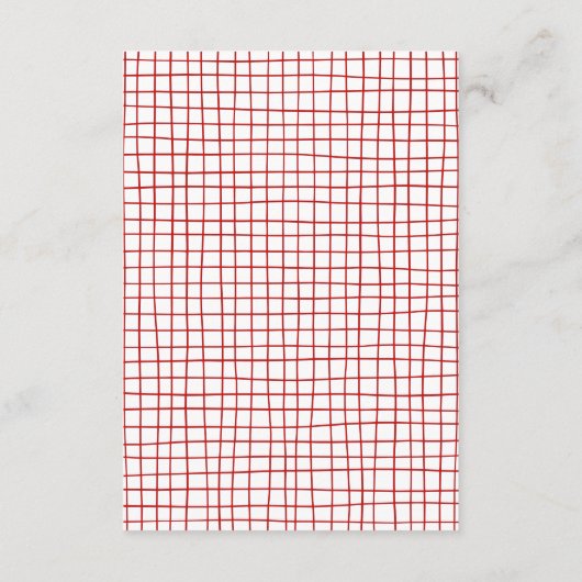 おしゃれな手描きのピザとワインのブライダルシャワーの感謝カード サンキューカード (裏面)