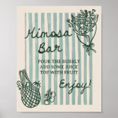 おしゃれな手描きのブライダルシャワーのミモザバー ポスター (正面)