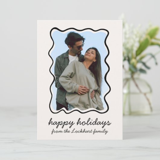 おしゃれな手描きのポップな境界線の写真 シーズンカード (スタンド正面)