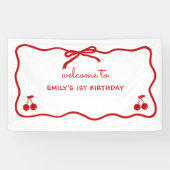 おしゃれな手描きの上のさくらんぼ 横断幕 (横)