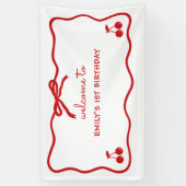 おしゃれな手描きの上のさくらんぼ 横断幕 (縦)