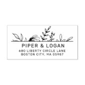 おしゃれな手描きの植物がデザインされた返信先住所 セルフインキングスタンプ (デザイン)