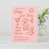 おしゃれな手描きウェスタンスタイルの独身最後の女祭り 招待状 (スタンド正面)