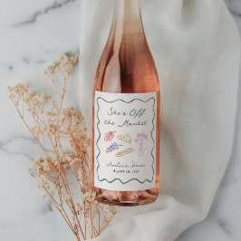 おしゃれな手描きデザインの「マーケットからおさえて」 ワインラベル