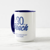 おしゃれな手描きドゥードル 30 はビーチの誕生日 マグカップ (正面左)