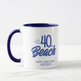 おしゃれな手描きドゥードル 40 はビーチの誕生日 マグカップ