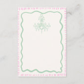 おしゃれな手描きピンクのリボンと波線のウェディング詳細情報 エンクロージャーカード (裏面)