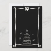 おしゃれな手描きリボンの落書きウェディング 招待状 (裏面)