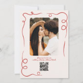 おしゃれな手描き結婚式写真カード ファンキー セーブザデート (裏面)