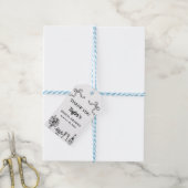 おしゃれな手描き黒の花嫁シャワー ギフトタグ (より糸付き)