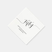 おしゃれな手書きの五十歳の誕生日お祝いメッセージ スタンダードカクテルナプキン (角)