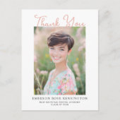 おしゃれな手書きの卒業お礼メッセージ ポストカード (正面)