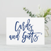 おしゃれな手書きの結婚式カードとギフトサイン 招待状 (スタンド正面)