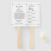 おしゃれな手書きの結婚式当日のイベントタイムライン ハンドファン (正面&裏面)