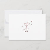 おしゃれな手書きの落書き ウェディング RSVP カード (裏面)