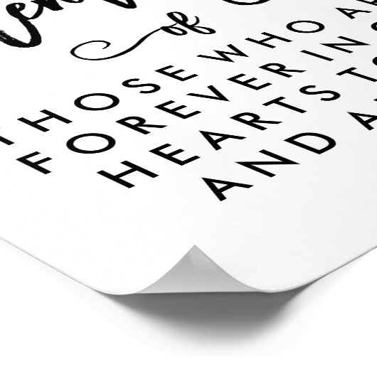 おしゃれな手書きの追悼プレート ポスター (角)