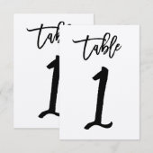 おしゃれな手書きアルファベットのクラフト紙テーブルナンバーカード | テーブル1 招待状 (正面/裏面)