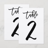 おしゃれな手書きアルファベットのクラフト紙テーブルナンバーカード | テーブル2 招待状 (正面/裏面)