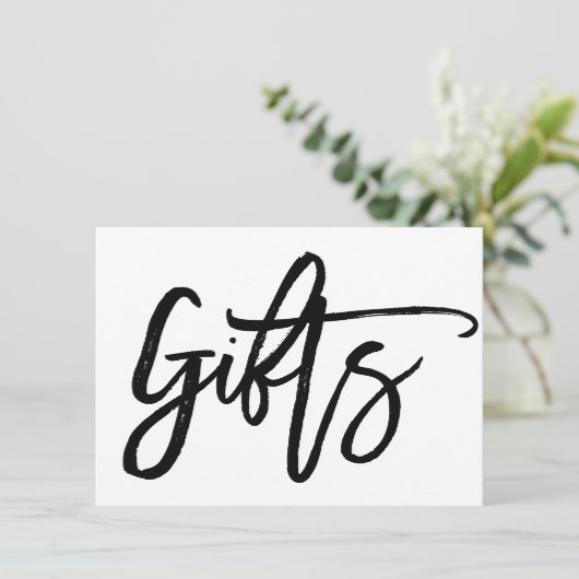 おしゃれな手書きウェディングギフトサイン 招待状 (スタンド正面)