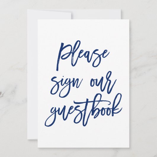 おしゃれな手書きウェディングサイン ゲストブック 招待状 (正面)