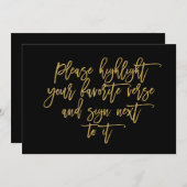 おしゃれな手書きウェディングフレーズのゲストブックサイン 招待状 (正面/裏面)