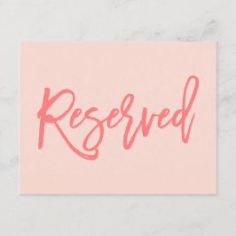 おしゃれな手書きウェディング予約サイン コーラル 招待状