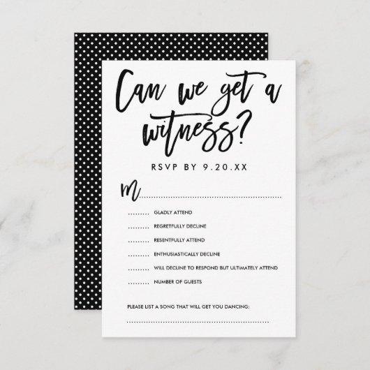 おしゃれな手書きウェディング出欠確認カード 出欠カード (正面/裏面)