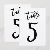 おしゃれな手書きクラフトテーブルナンバーカード | テーブル5 招待状 (正面/裏面)
