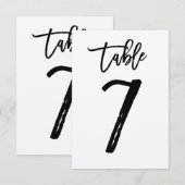 おしゃれな手書きクラフトテーブルナンバーカード | テーブル7 招待状 (正面/裏面)
