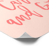 おしゃれな手書きコーラル色のカード＆ギフトサイン ポスター (角)