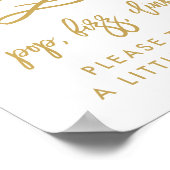 おしゃれな手書きゴールドの景品 ポップ、フィズ、クリンク ポスター (角)